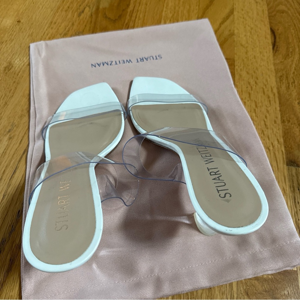 STUART WEITZMAN Women's Size 8.5US 39EU Clear/White Kristal Clear Sandals - Picture 7 of 9